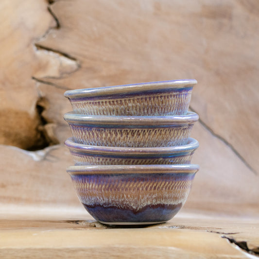 Porcelain Custard Bowl in Purple Nuka handmade by Georgetown Pottery in Maine