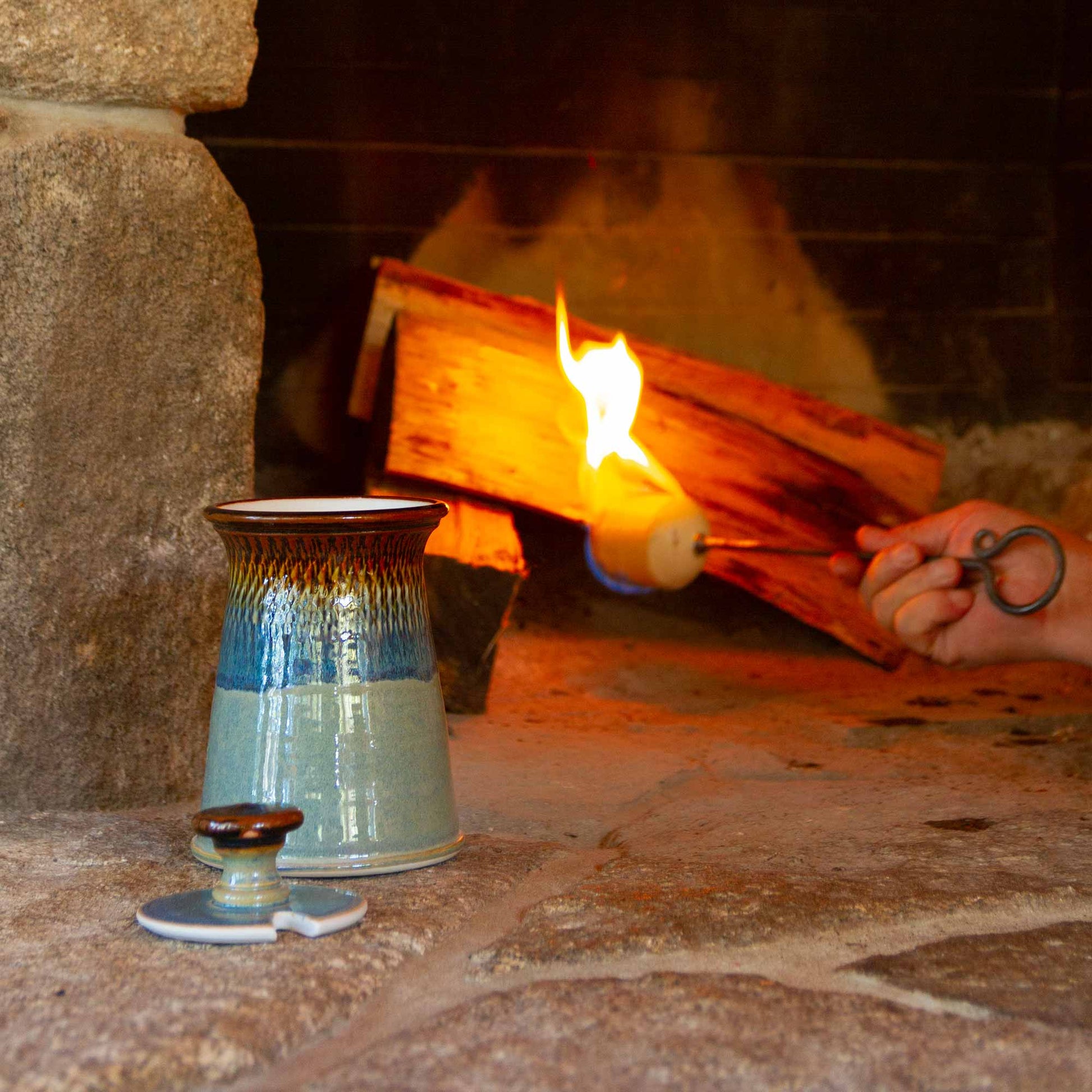 Handmade Pottery Firelighter  made by Georgetown Pottery in Maine