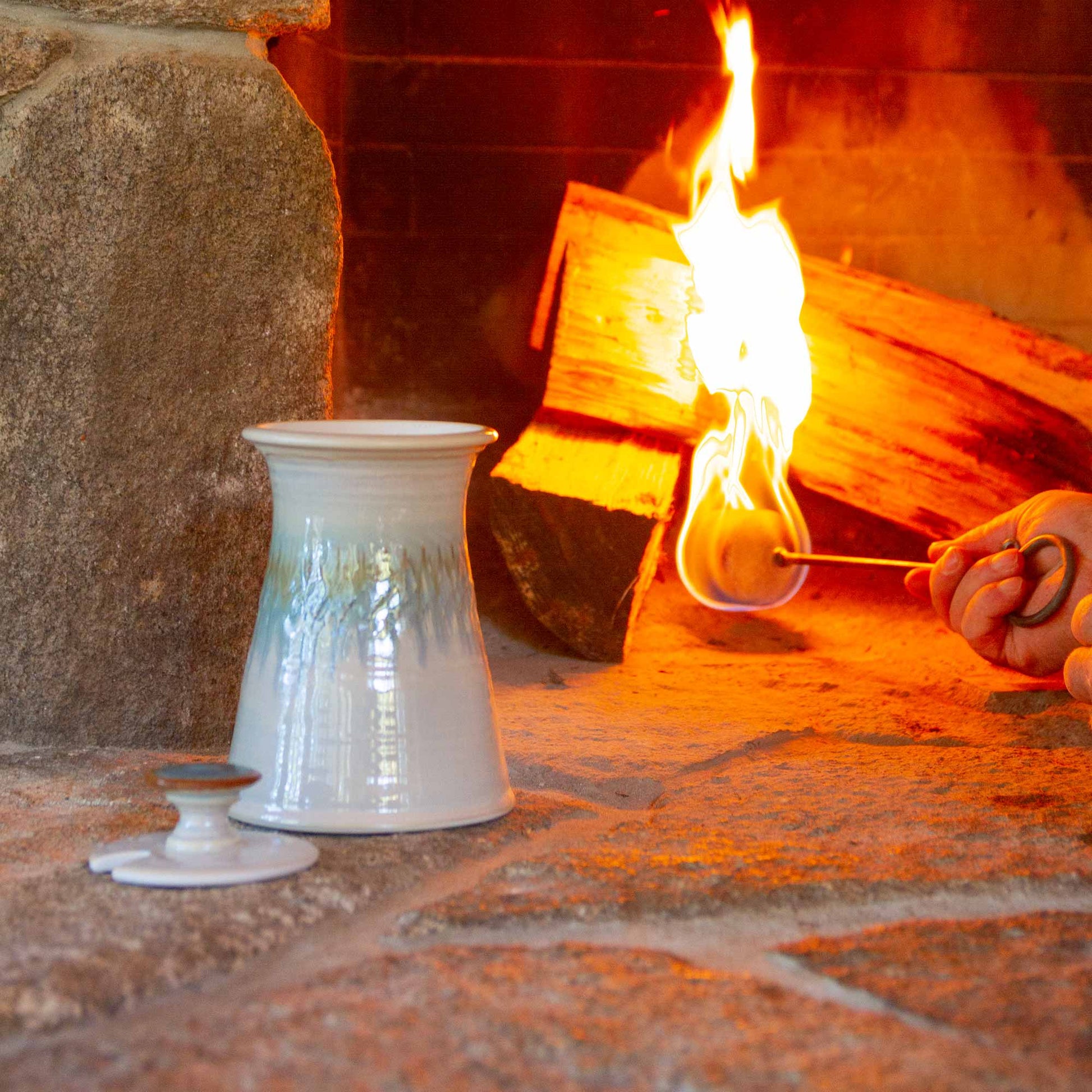 Handmade Pottery Firelighter  made by Georgetown Pottery in Maine