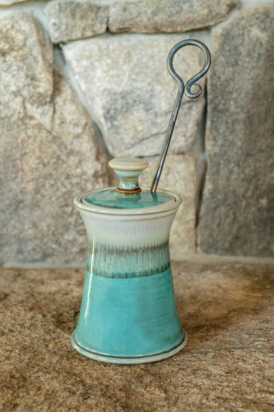 Firelighter handmade by Georgetown Pottery in Maine in Blue Hamada