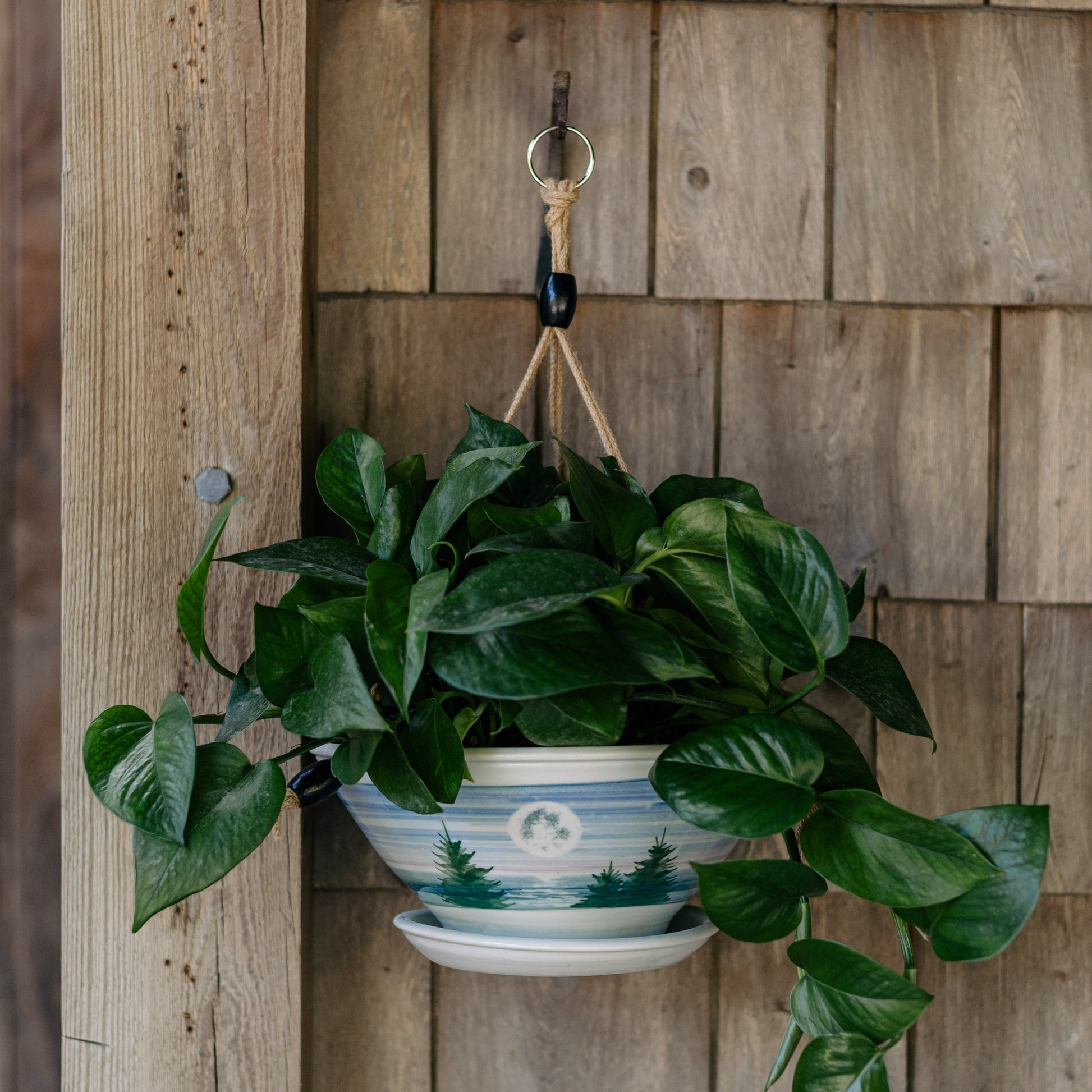 oversized hanging plants Georgetown Pottery 9-1/2 Inch Hanging Planter , handmade porcelain