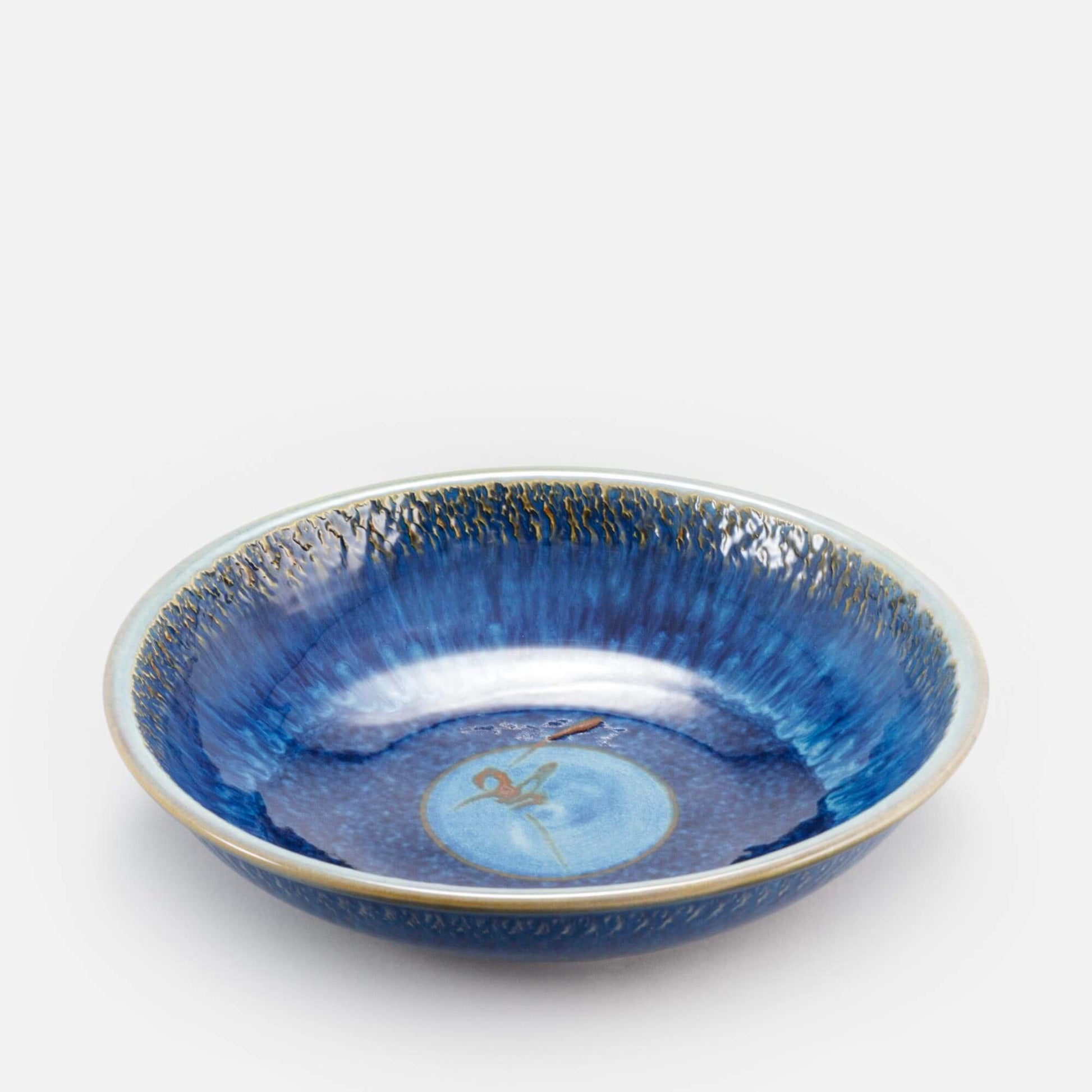 Handmade Pottery Large Serving Pasta Bowl in Cobalt pattern made by Georgetown Pottery in Maine