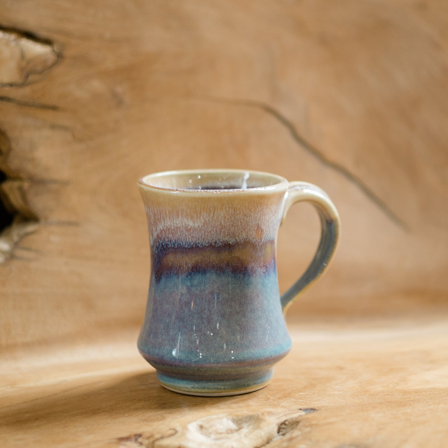 Pedestal Mug in Purple Nuka made by Georgetown Pottery in Maine 