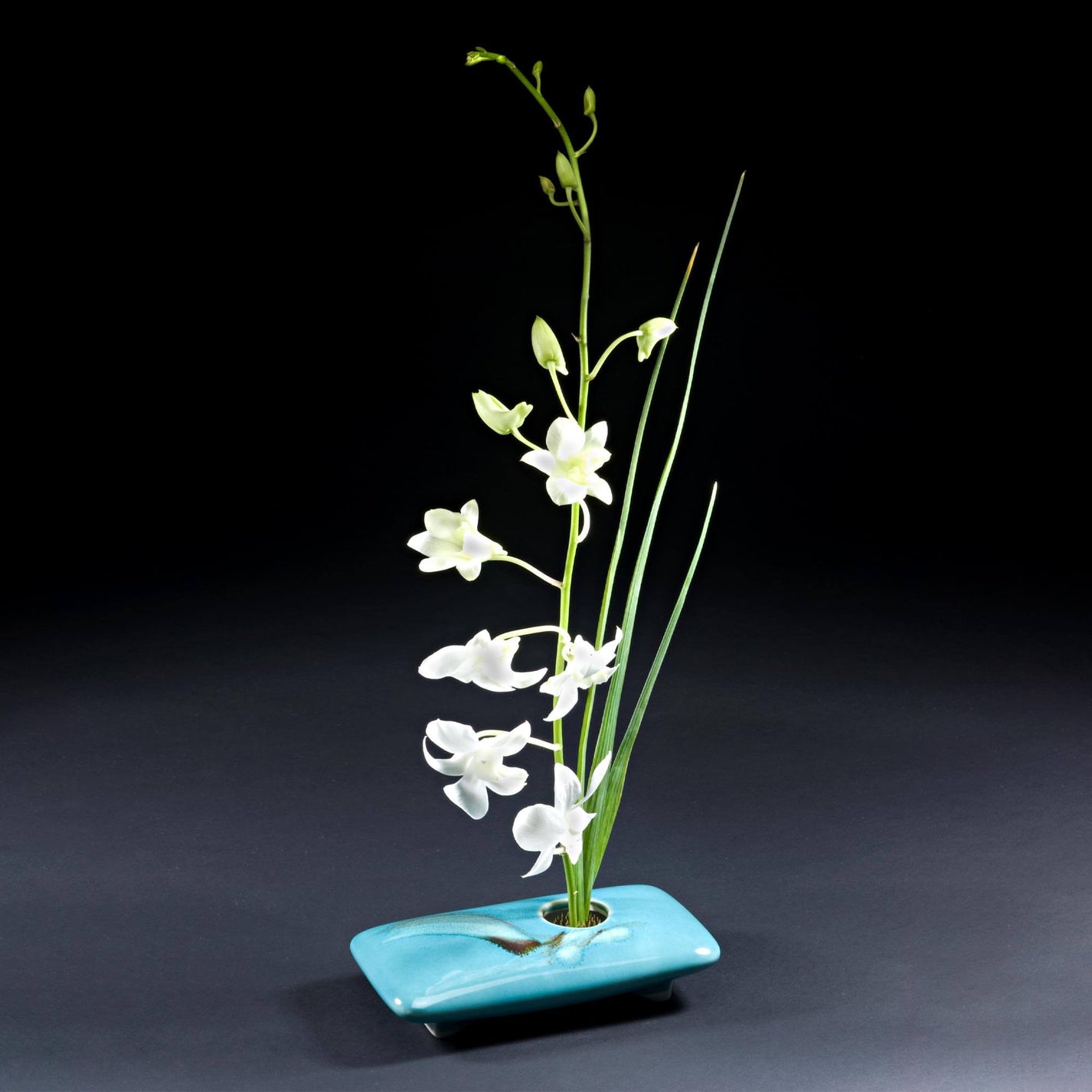 Rectangle Ikebana Vase handmade by Pottery in Maine