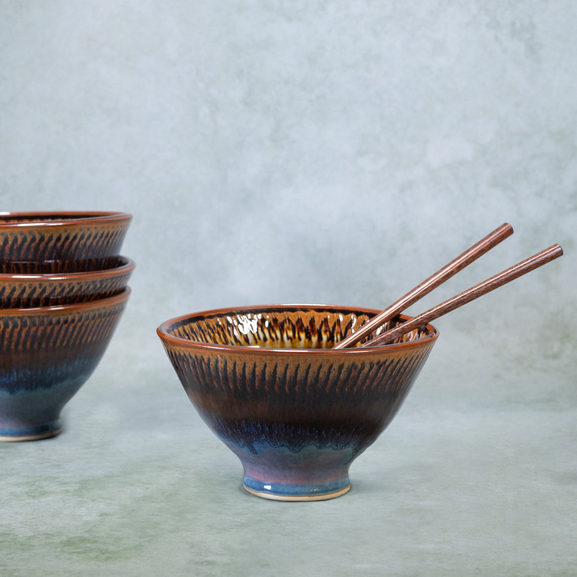 Ceramic Rice & Noodle Bowl in Purple Hamada  handmade by Georgetown Pottery in Maine