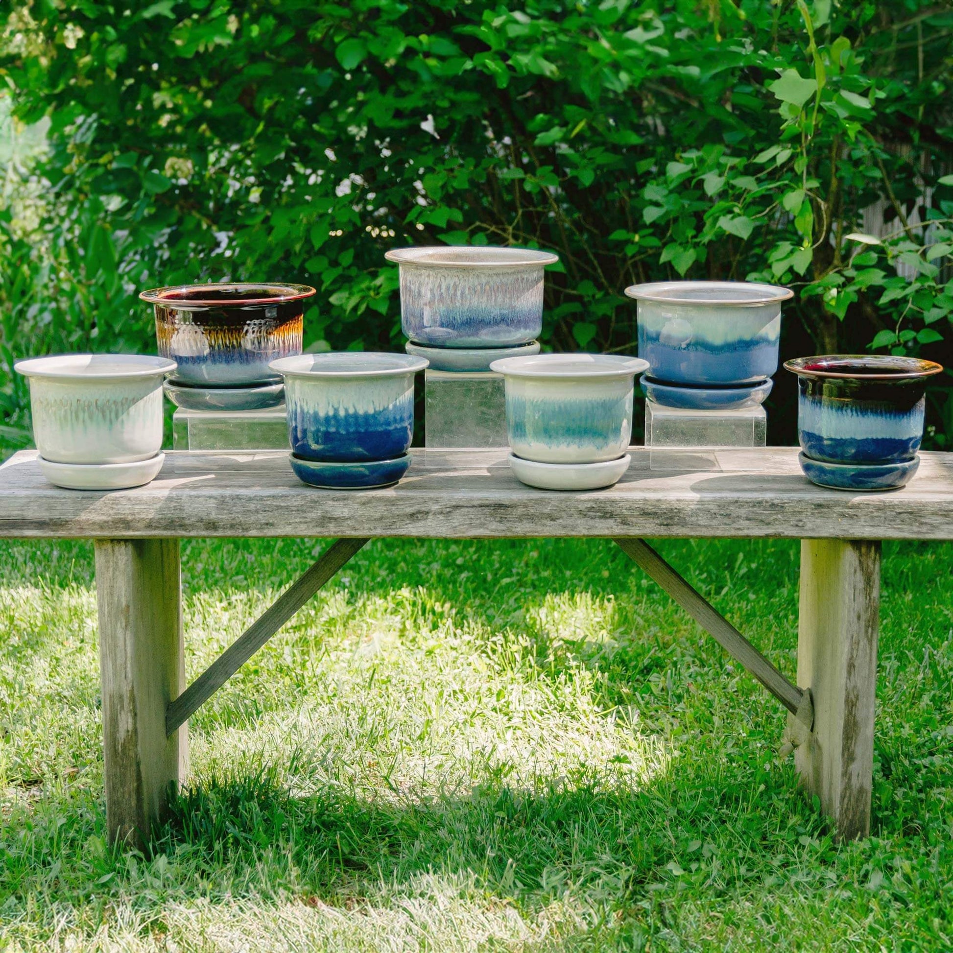 Handmade Pottery Ring Planters made by Georgetown Pottery in Maine