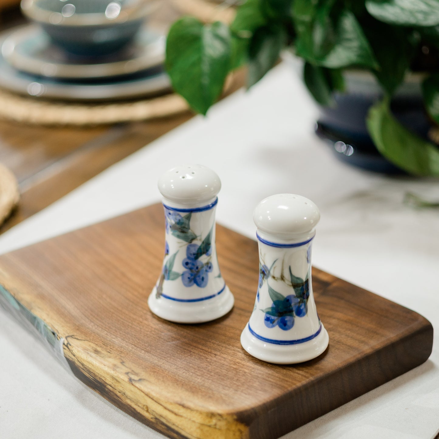 Handmade ceramic Salt & Pepper set  made by Georgetown Pottery in Maine