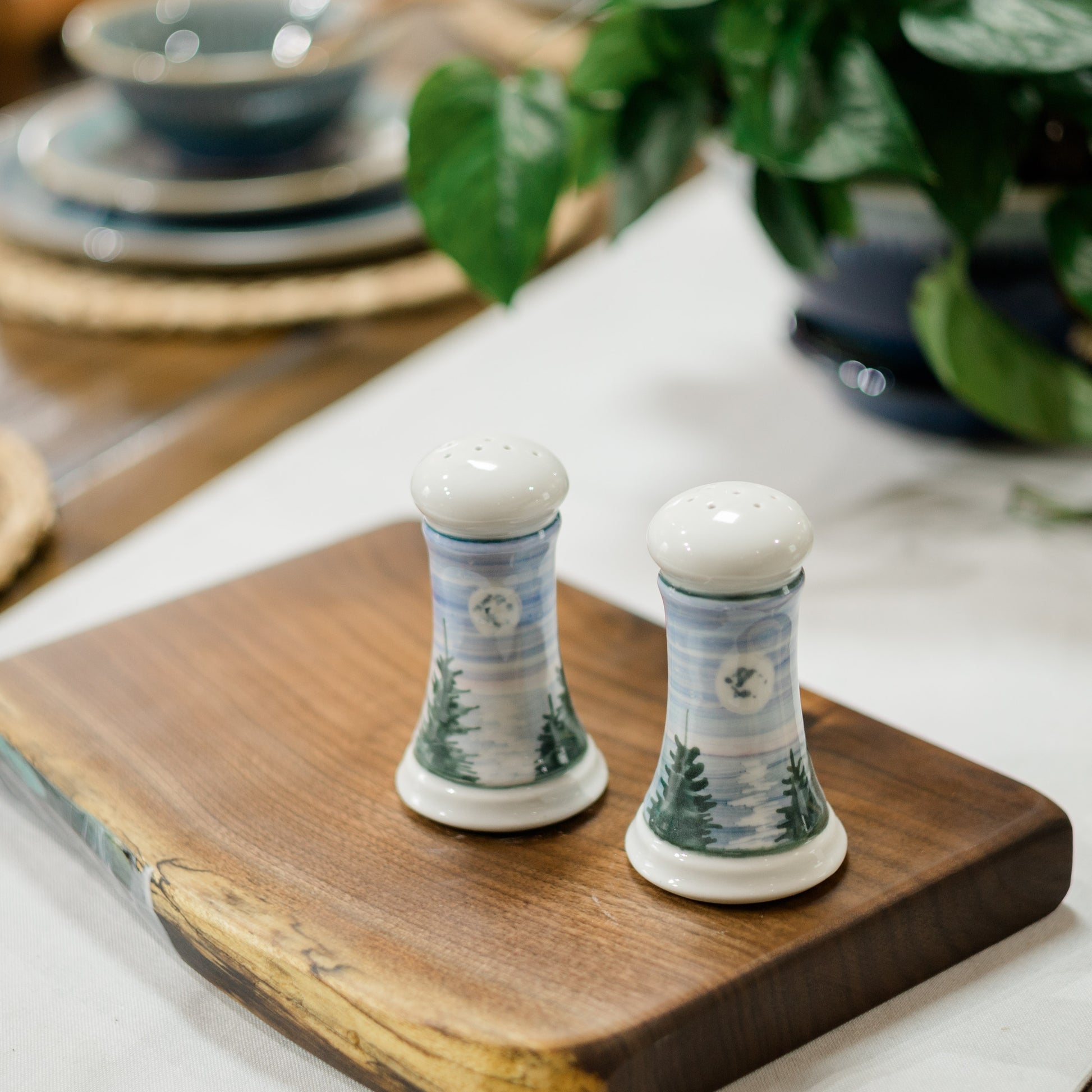 Handmade ceramic Salt & Pepper set  made by Georgetown Pottery in Maine