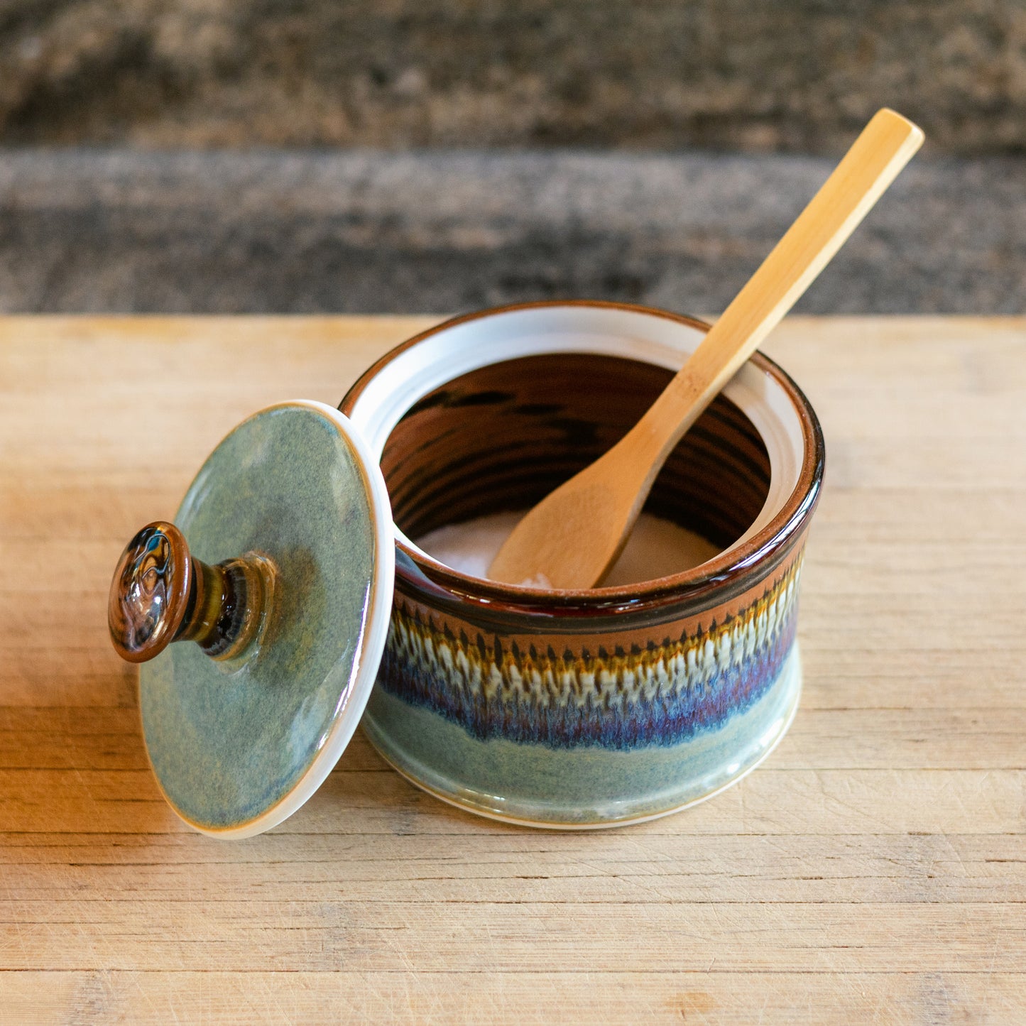 Salt Cellar With Wooden Spoon