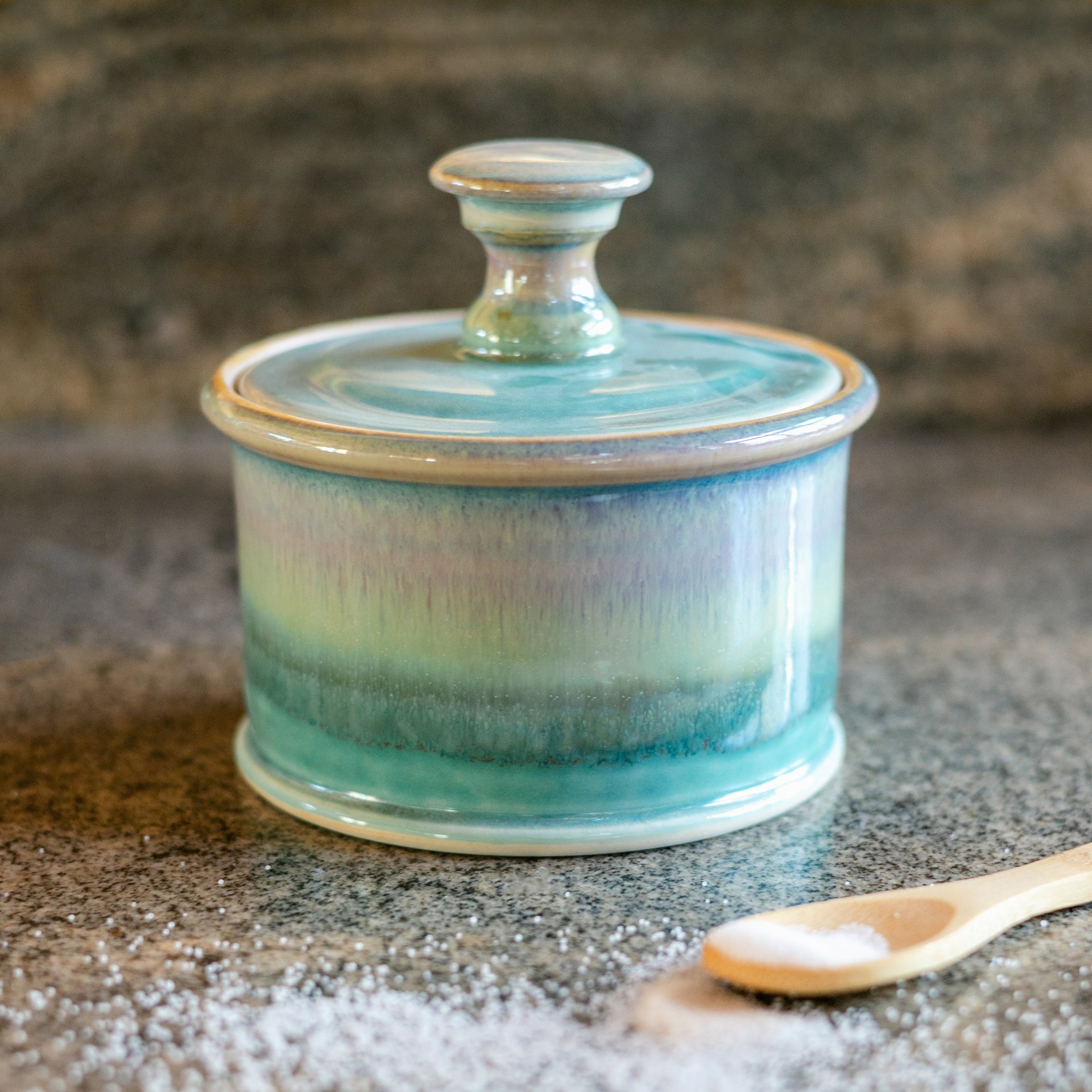 Salt Cellar With Wooden Spoon