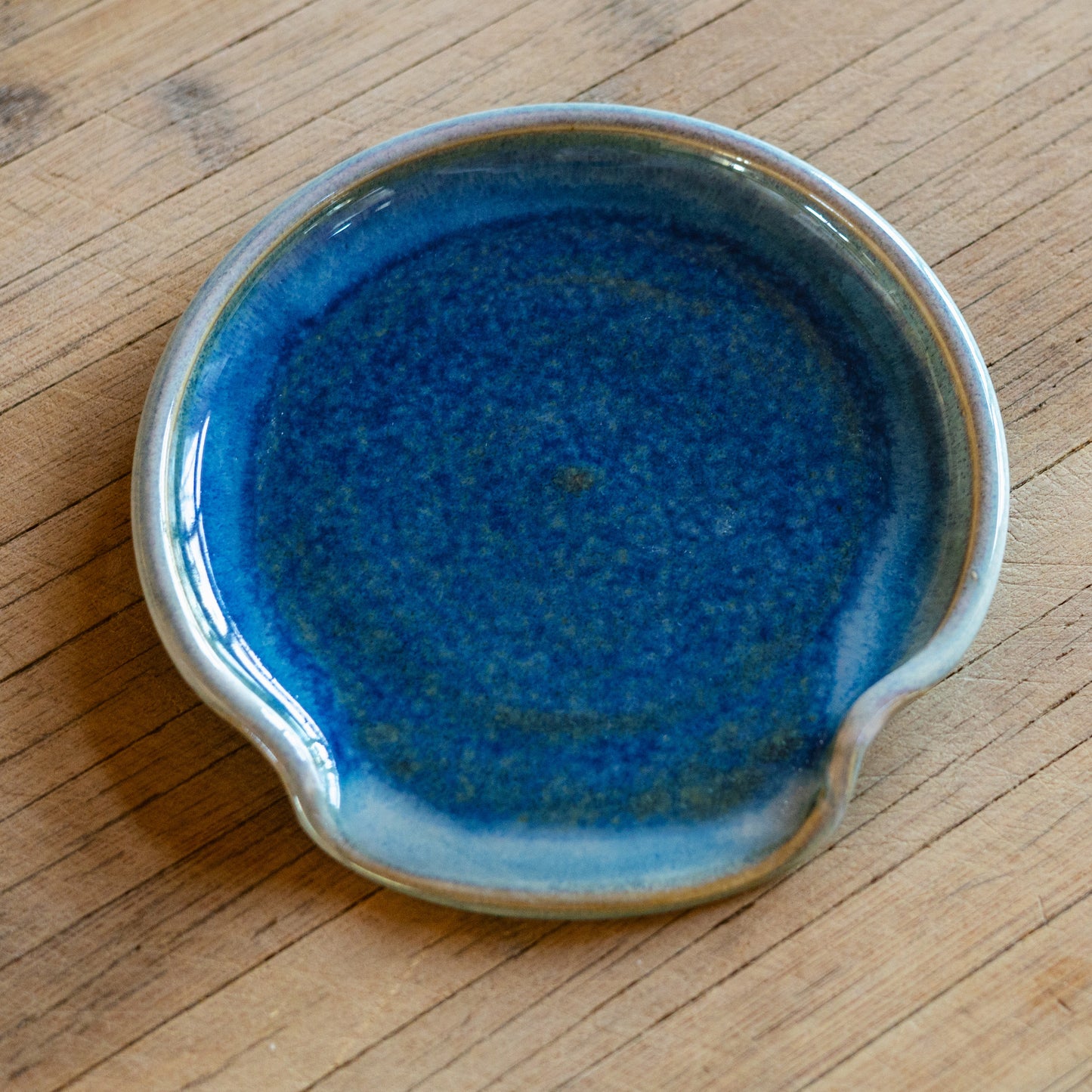 Handmade ceramic Spoon Rest in Cobalt made by Georgetown Pottery in Maine