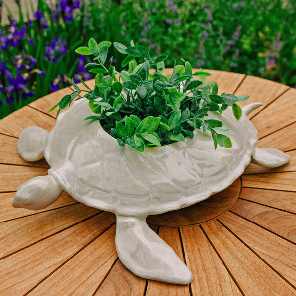 turtle pot plant Turtle Planter handmade by Georgetown Pottery in Maine