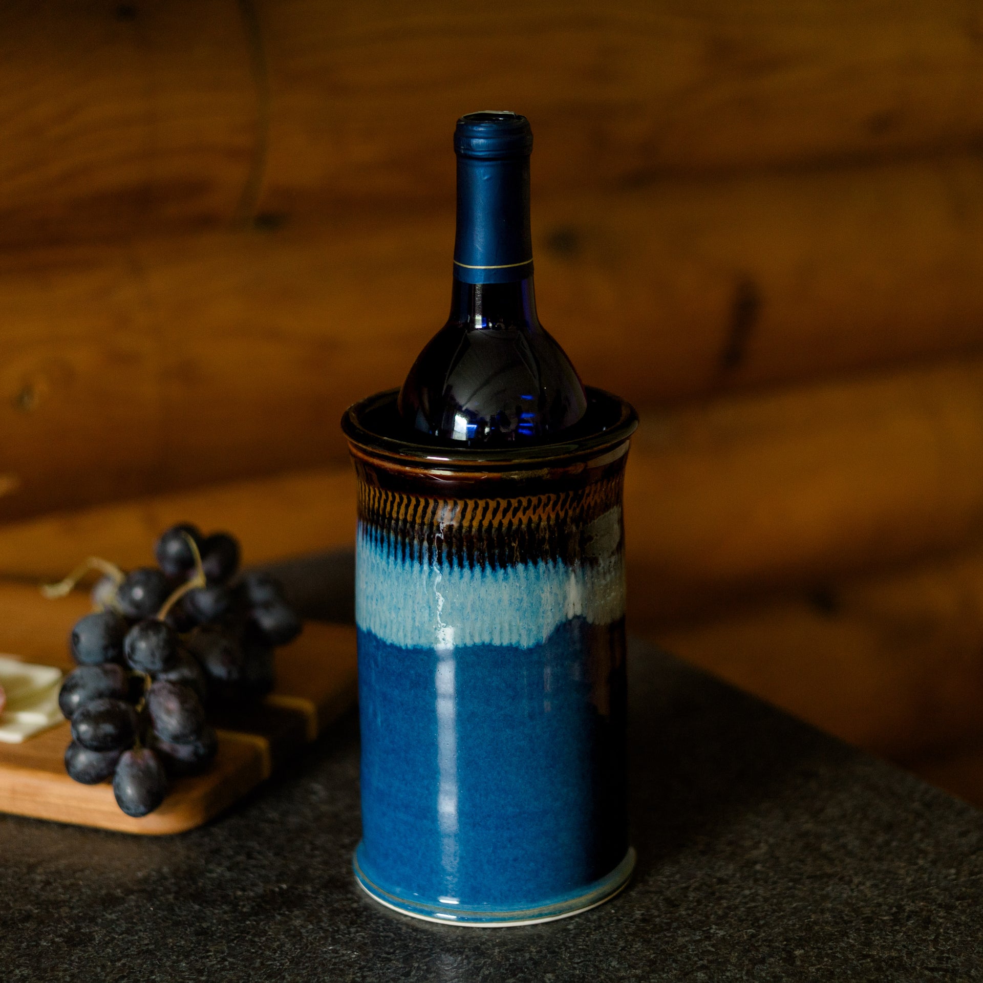 Wine Holder & Chiller (Blue Hamada)