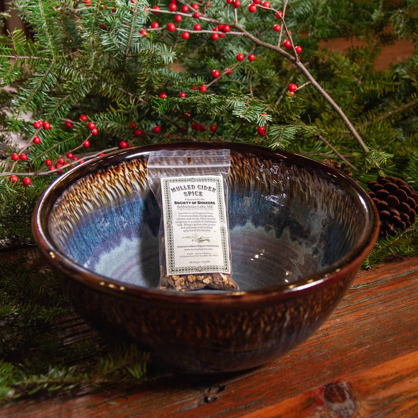 Pairing - Large Mixing Bowl w/ Maine Made Cider Mulling Mix - Our large mixing bowl is ALSO the perfect size for a punch bowl! in Chattered Purple Hamada