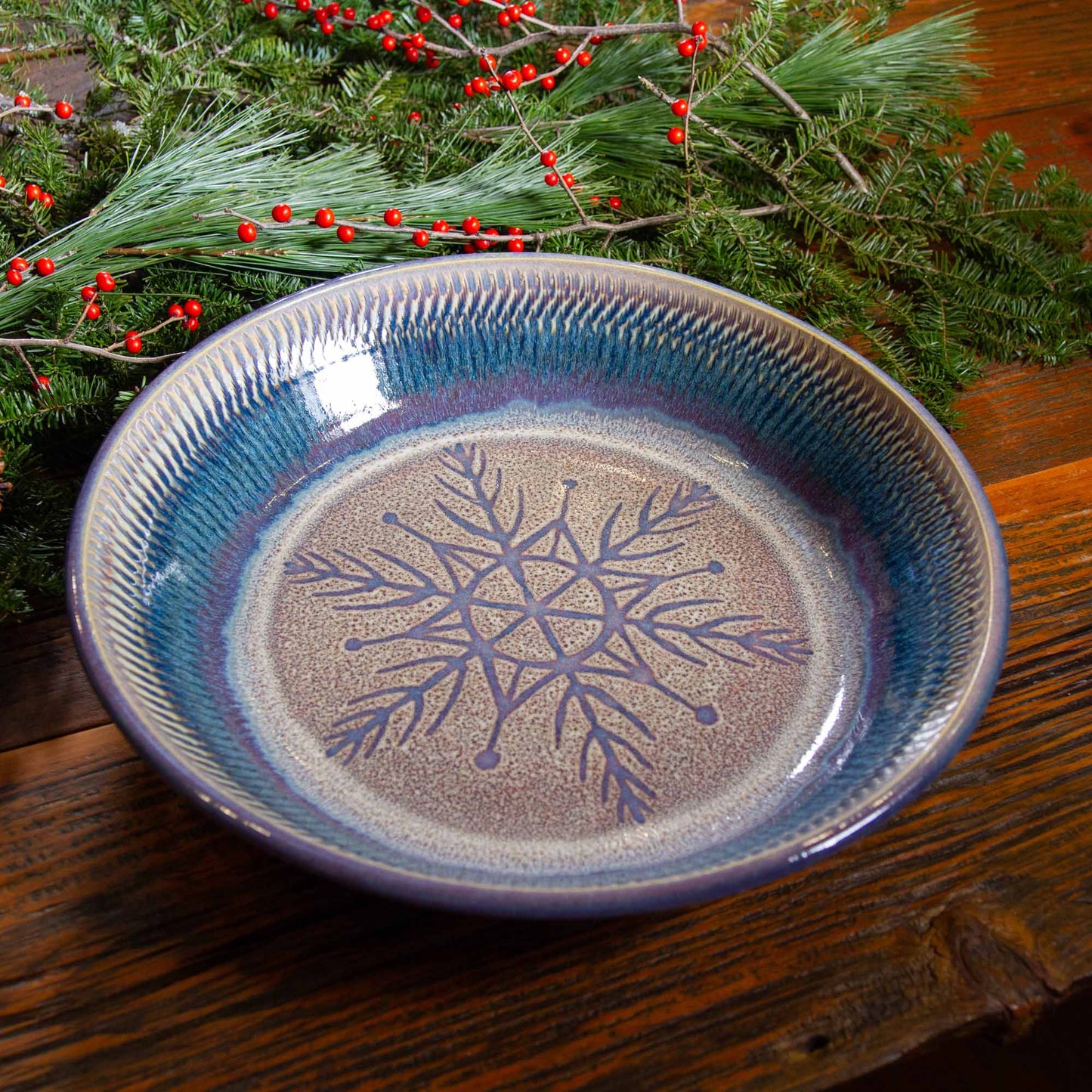 Harvest Bowl in Chattered Purple Snowflake