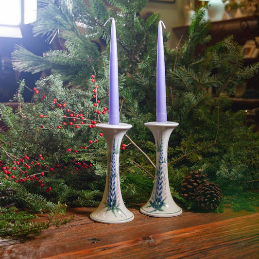Pairing - Candlestick Holders w/ Maine Made Tapers in Lupine