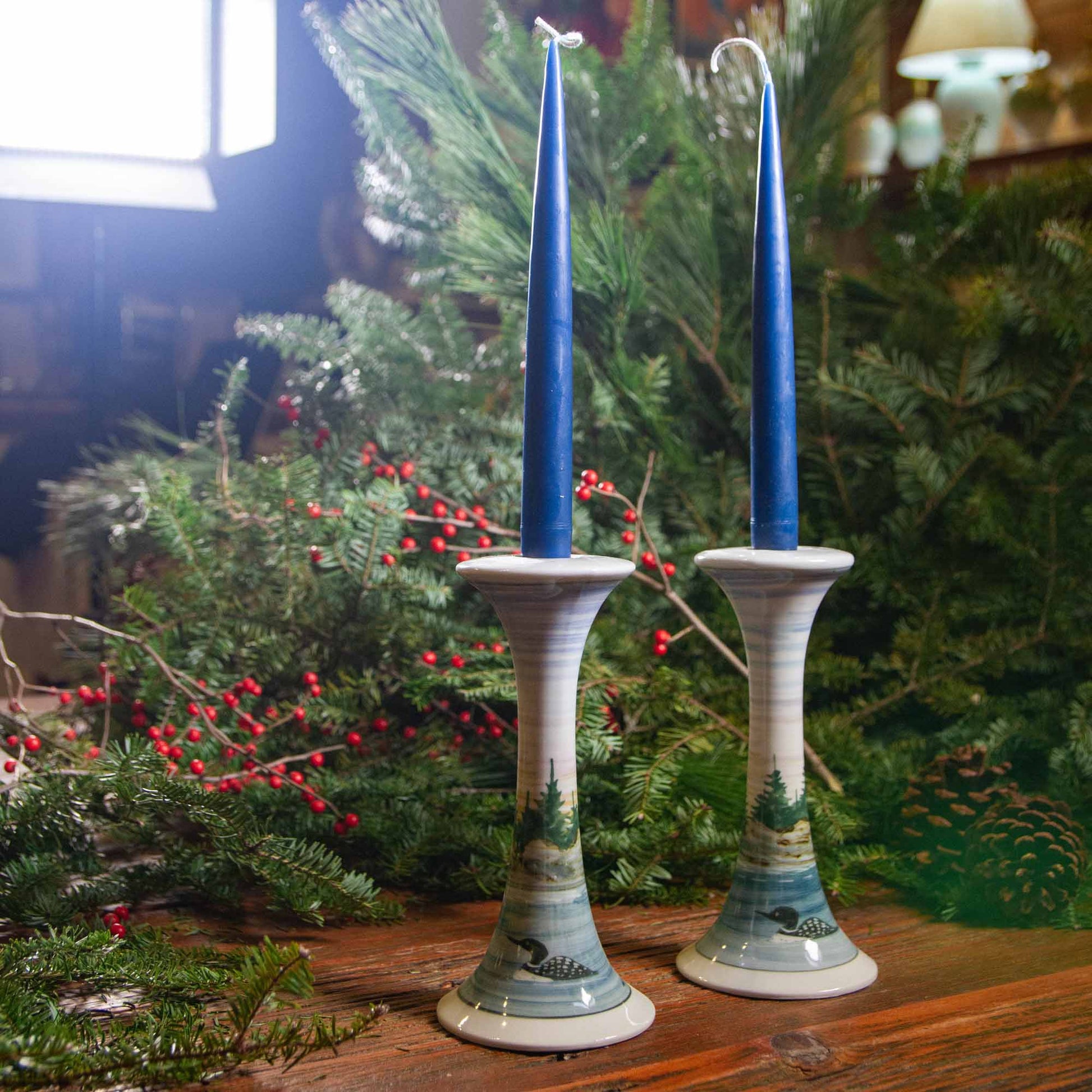 Pairing - Candlestick Holders w/ Maine Made Tapers in Loon