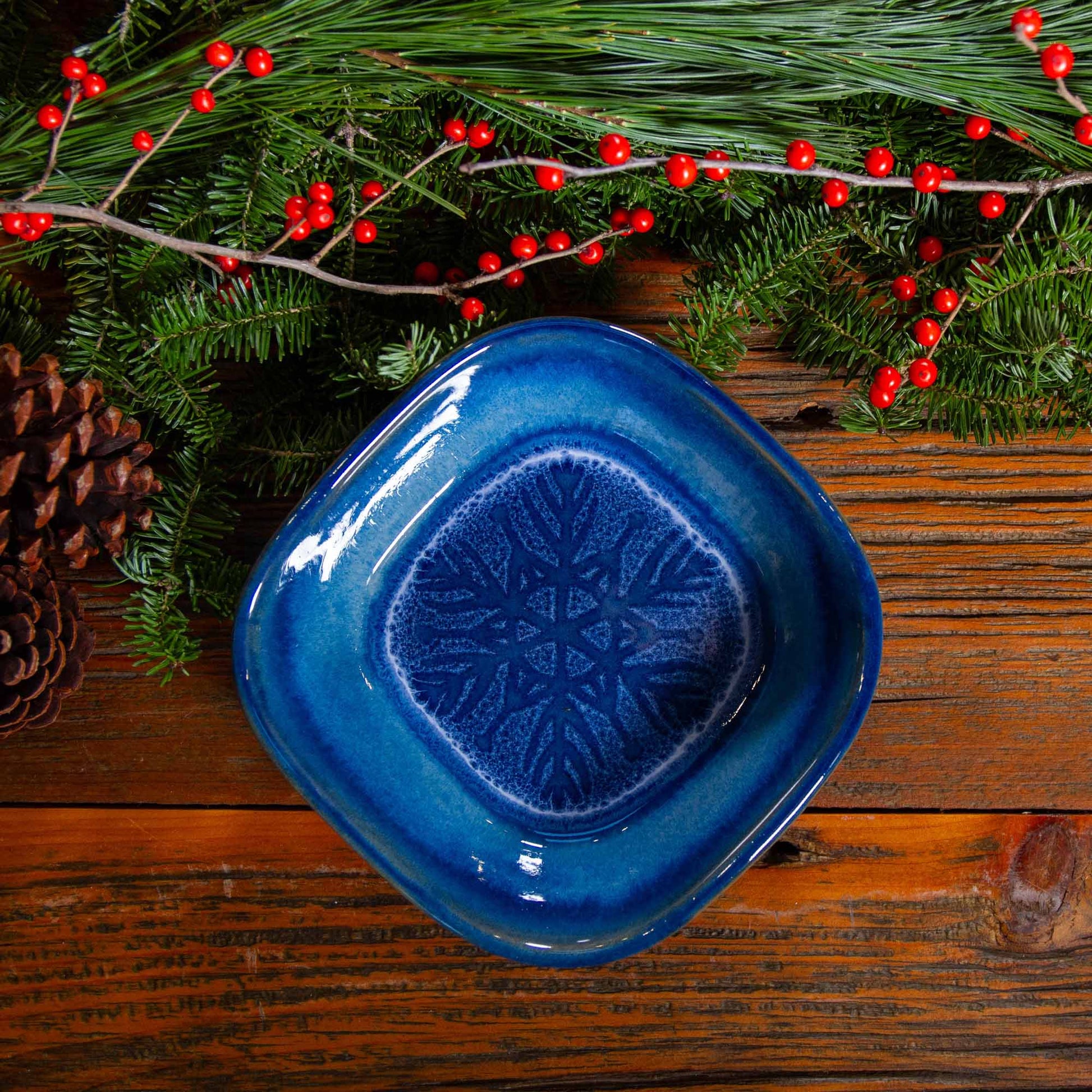 Appetizer Bowl in Blue  Snowflake