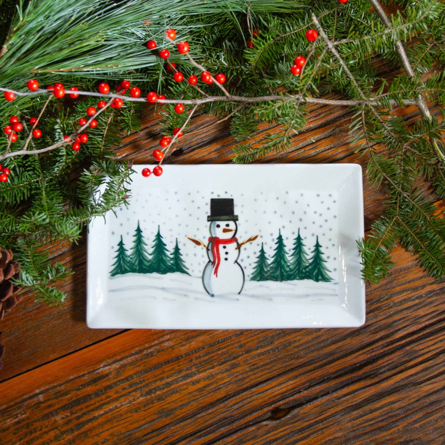 Tapas Plate in Brushwork Snowman
