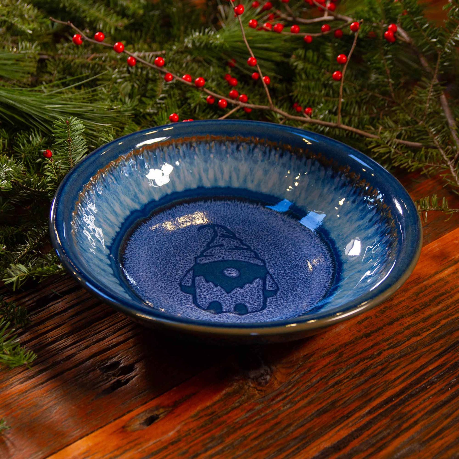 Small Serving Pasta Bowl in Chattered Blue Gnome