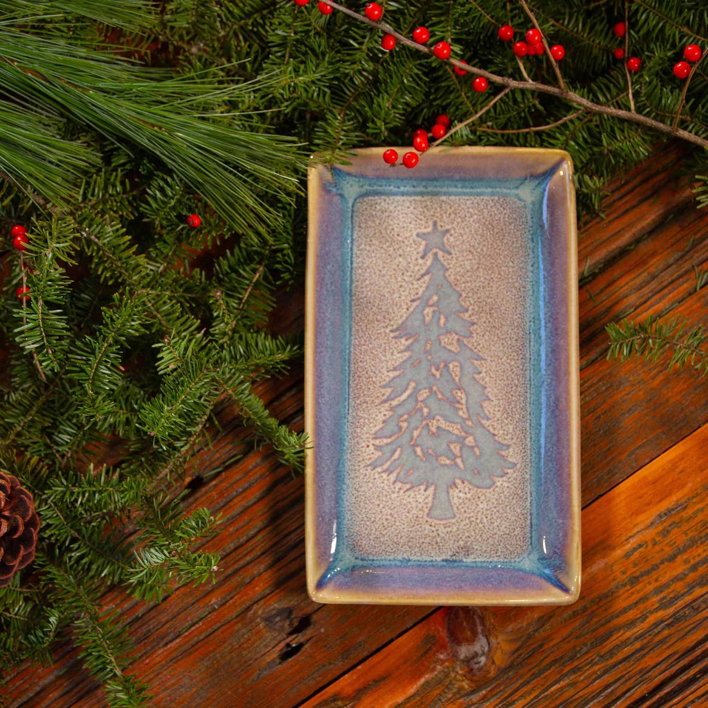 Tapas Plate in Purple Christmas Tree