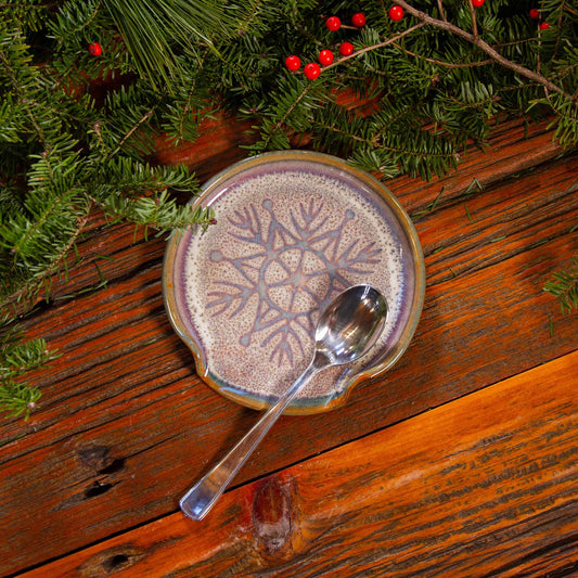 Spoonrest in Purple Snowflake